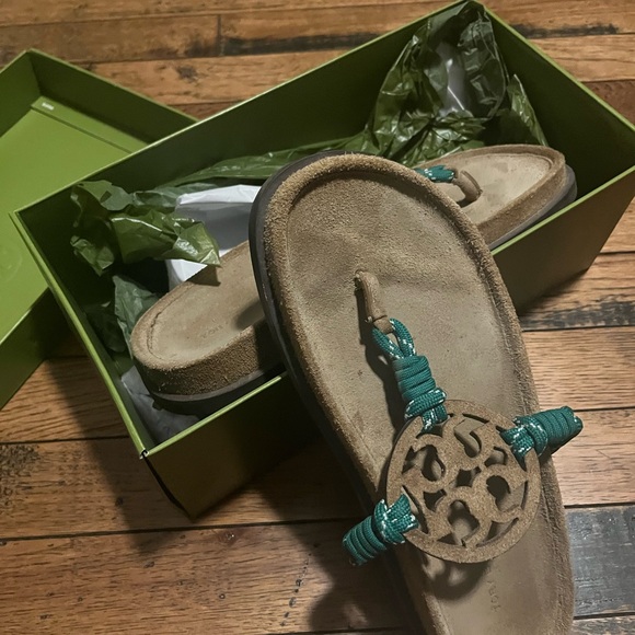 Tory Burch Green Multi Miller Rope Sandals - Picture 4 of 4